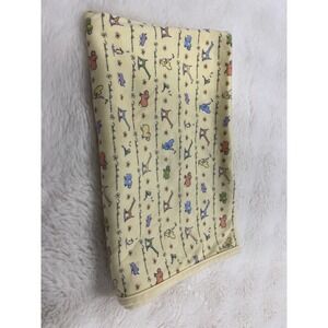 Vintage Carters John Lennon Baby Receiving Blanket Yellow White Reversible USA